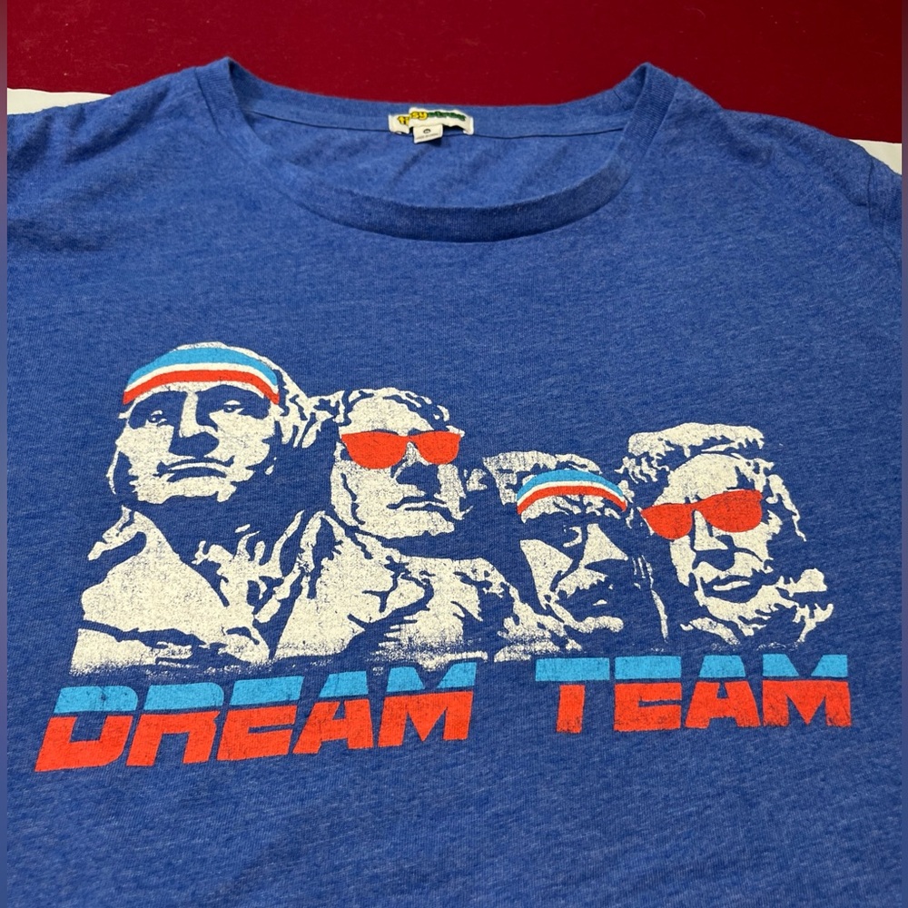 Tipsy Elves BLUE Patriotic USA PRESIDENTS Dream Team T-shirt Mount Rushmore XL
